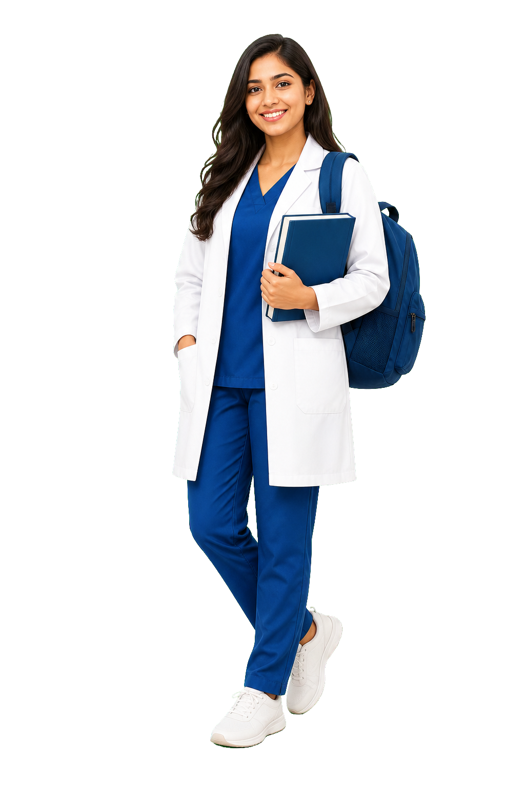 Medical student with doctor coat